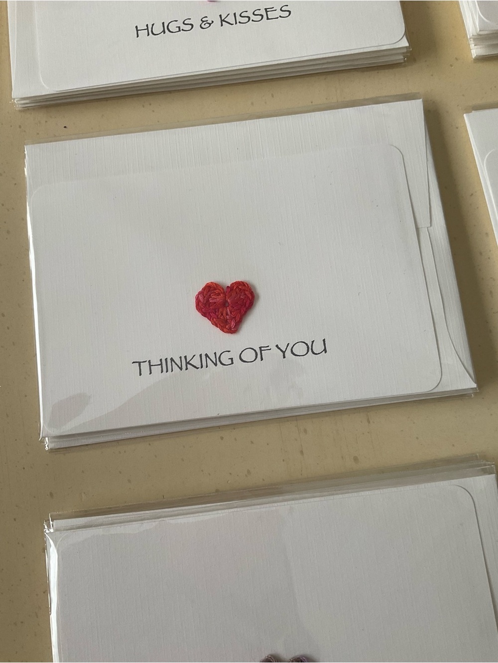 Set of 15 Assorted Crochet Heart Note Cards & Envelopes 💜
